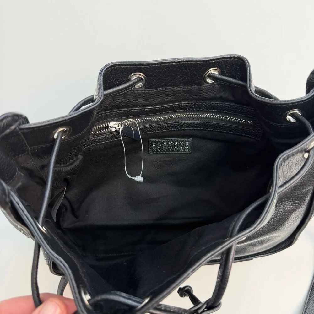 *New* Barney’s New York Black Leather Studded Bucket Bag - Picture 7 of 7